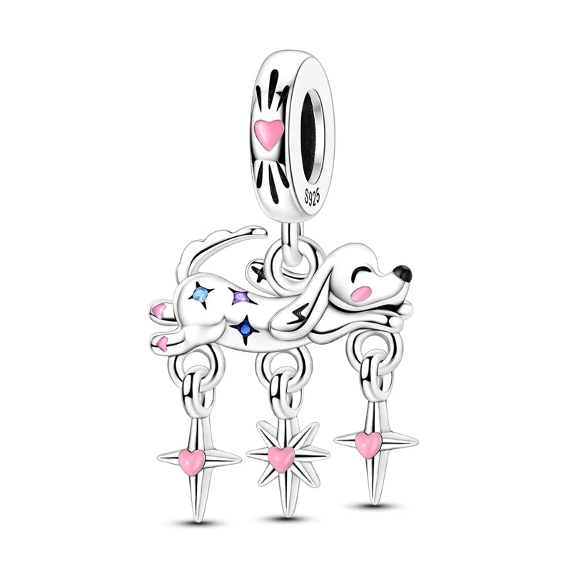 925 Sterling Silver Luminous Golden Firefly Charms | Sparkling Bee & Cat Dangle Beads Fit Original Bracelet DIY Jewelry Gift