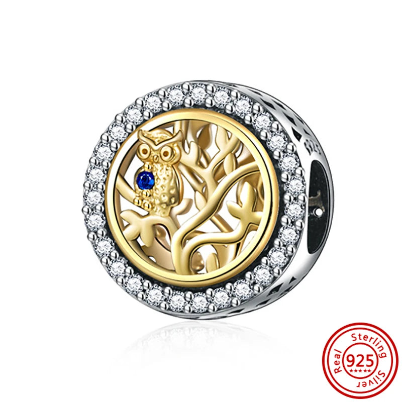 925 Sterling Silver Heart Pave Zircon Family Tree Charm | Fits Original Bracelet Women’s Luxury Jewelry Gift