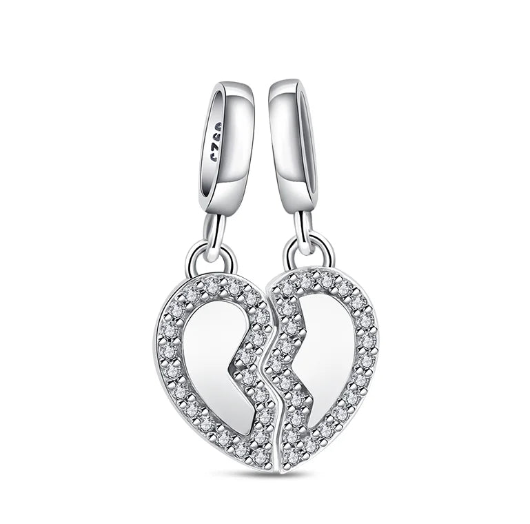 925 Sterling Silver Heart-Shaped Series Sweet Beads | Fit Original DIY Bracelet Women’s Jewelry Accessories Gift