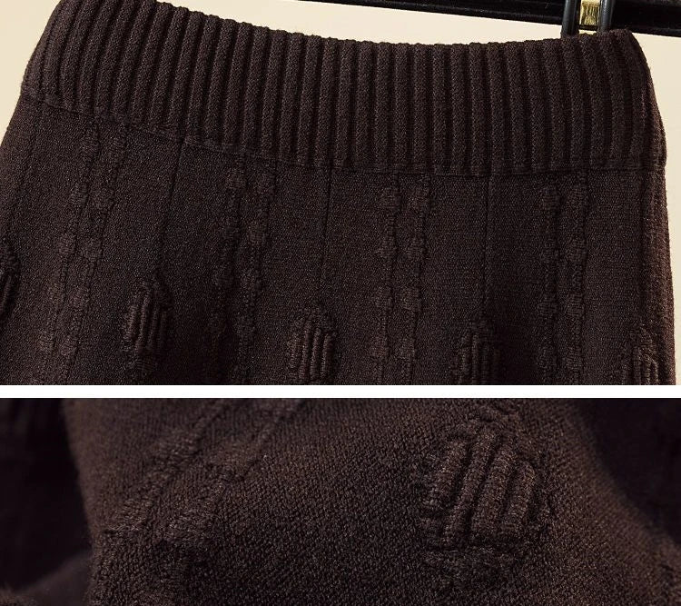 High Waist Knitted Midi Skirt – Women’s Sweater Matching Large Flounce A-Line Umbrella Skirt | Spring, Autumn & Winter