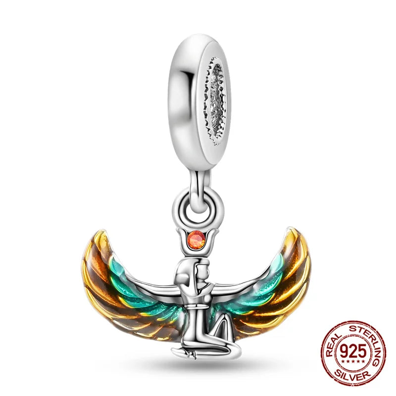 Hot Bible Cross Pink Zircon Charm – 925 Sterling Silver DIY Bracelet for Women