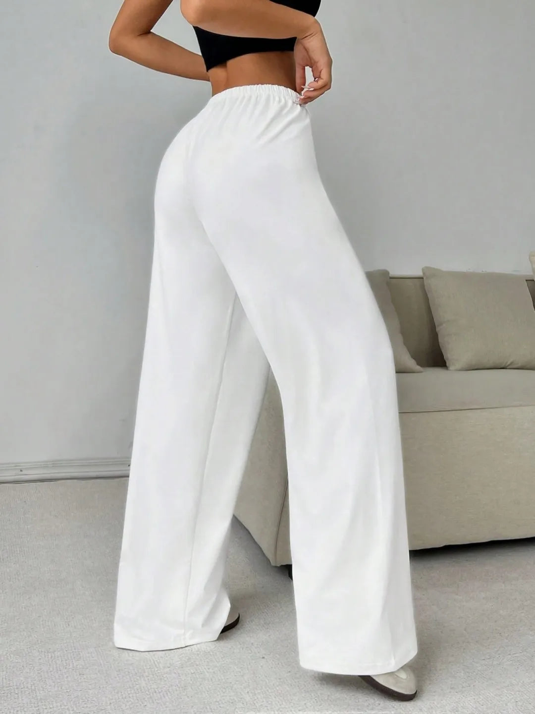 Elegant High Waist Baggy Pants | Women’s Loose Drawstring Wide Leg Sweatpants | Casual Streetwear Trousers