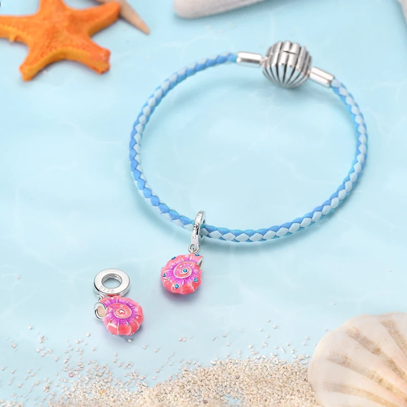 New Summer Ocean Silver Plated Sea Turtle & Starfish Shell Charm | DIY Bracelet Jewelry for Women