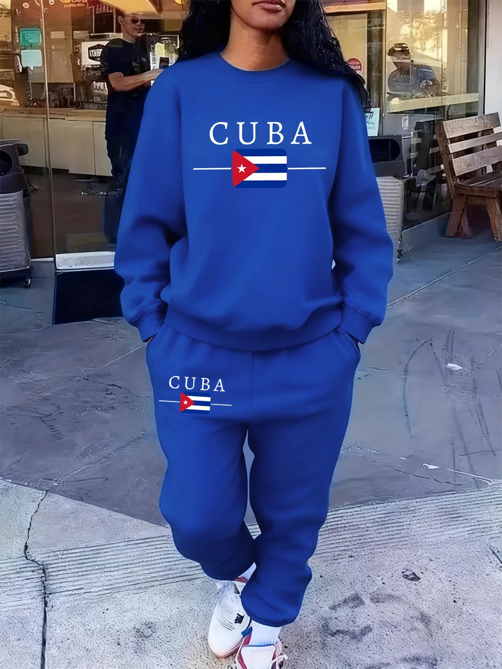 Women’s Cuba Flag Hoodie & Sweatpants 2-Piece Set – Winter Fleece Casual Jogging Outfit 🇨🇺🔥