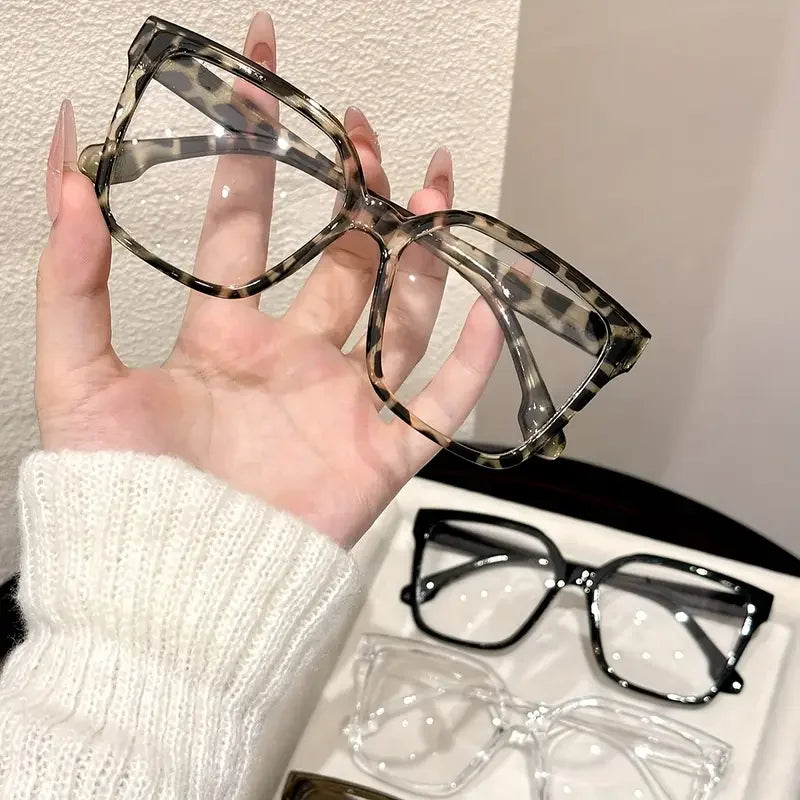 1Pc/2Pcs/3Pcs/4Pcs Elegant Geometric Glasses – Simple & Stylish Transparent Lenses | Daily Office & Reading Eyewear