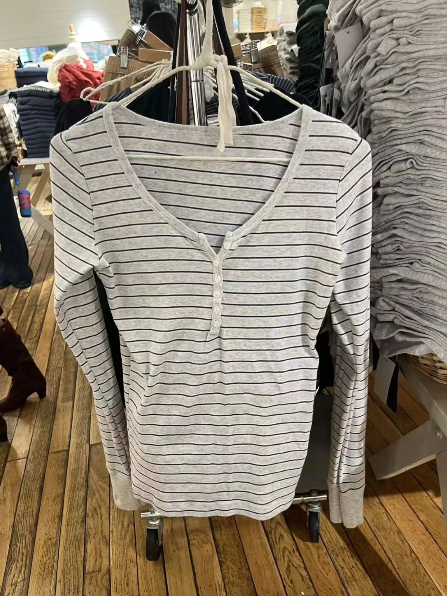 Women’s Pink Striped Slim Long Sleeve Tee | Casual Cotton O-Neck T-Shirt | Sweet Vintage Y2K Top