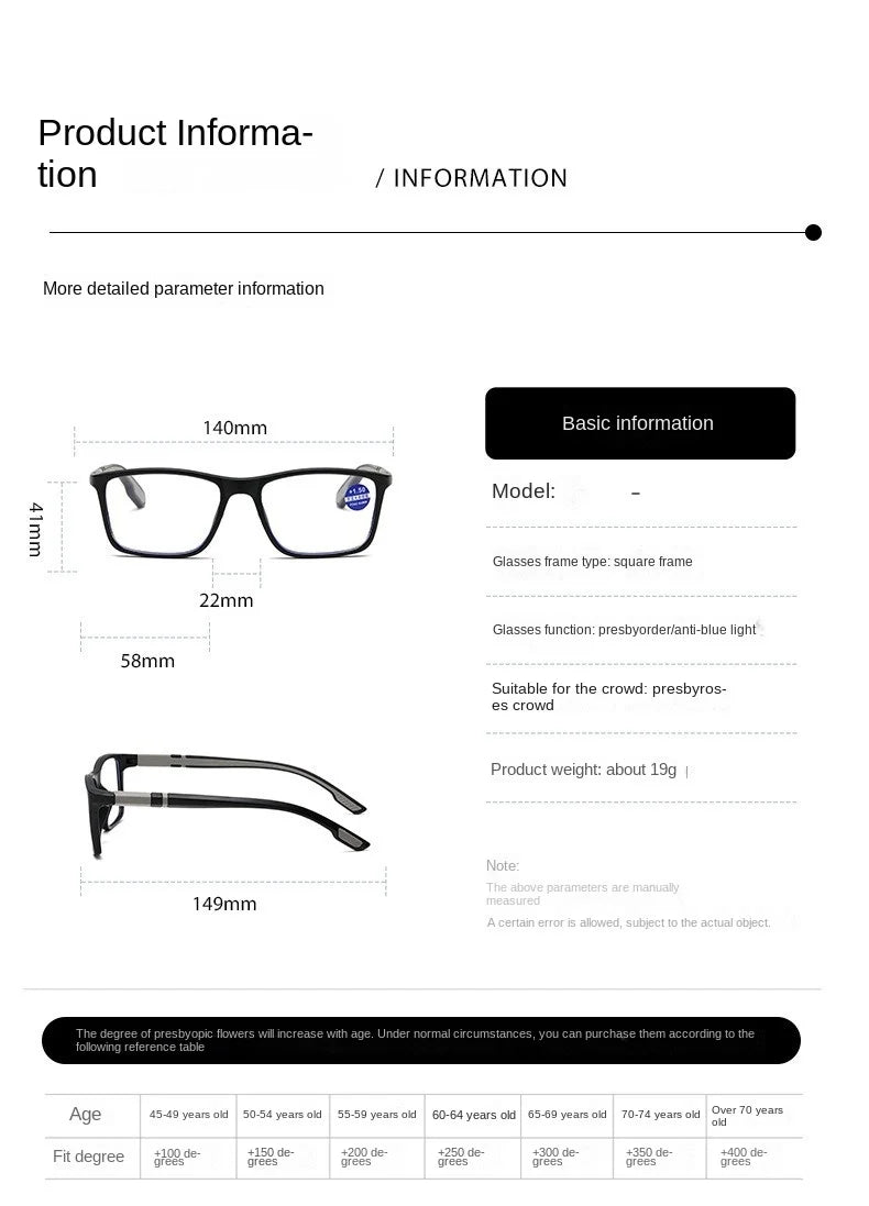 3PCS Reading Glasses Men Women Sports Anti-blue Light Reading Eyewear Red TR90 Frame Presbyopia Eyeglasses +100 to+400 glasses