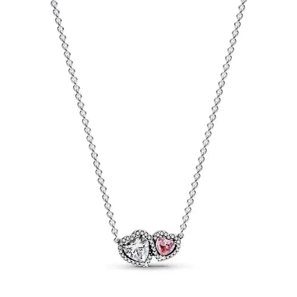 Colorful Heart-Shaped 925 Sterling Silver Pendant Necklace – Lover’s Holiday Jewelry