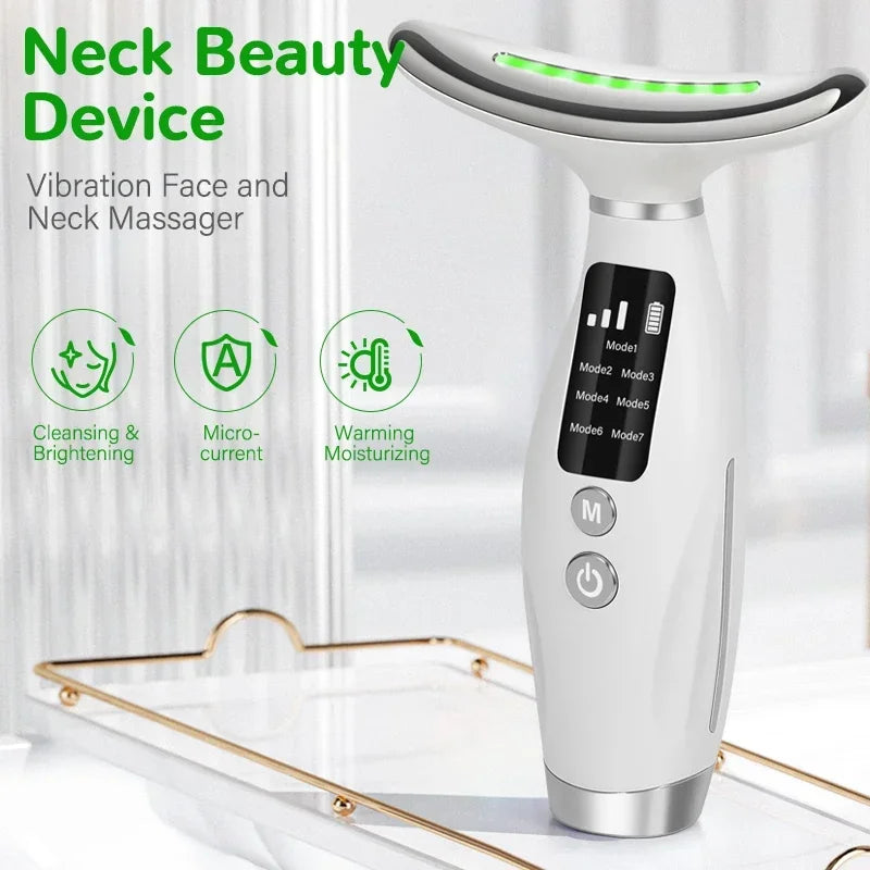 EMS Neck & Face Lifter – LED Photon Therapy Massager for Skin Tightening & Double Chin Removal