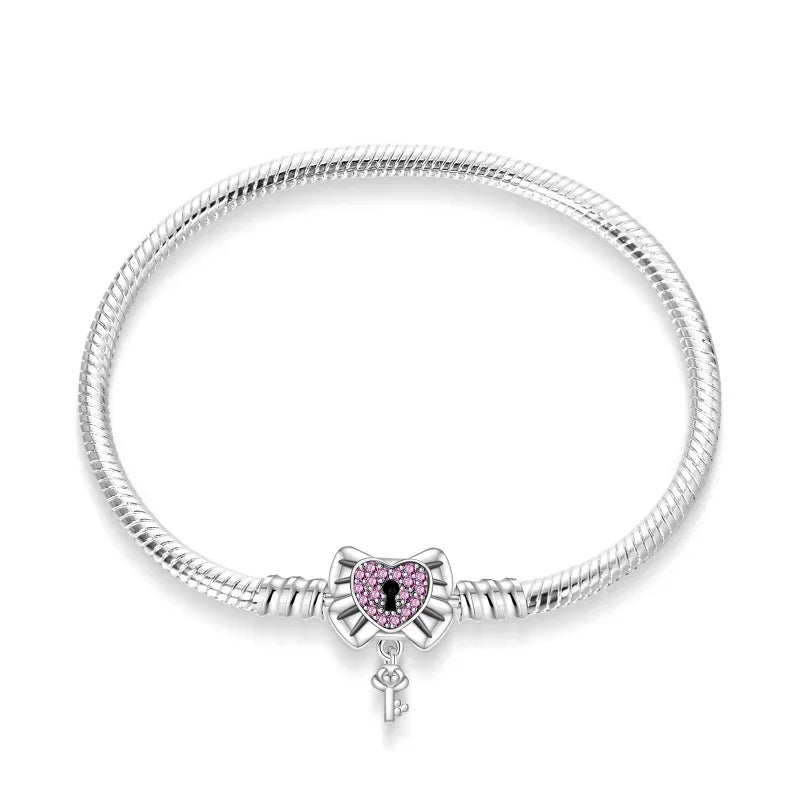 925 Silver Bracelet 17–20CM with Butterfly, Flower, Cat, Shell, Moon & Starfish Charms – DIY Birthday Jewelry Gift