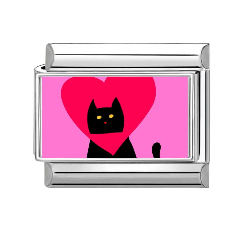 2025 Original Y2K Colorful Cute Cartoon Cats Dogs Italian Charm Links Fit 9mm Stainless Steel Bracelet Men Women DIY Making Gift