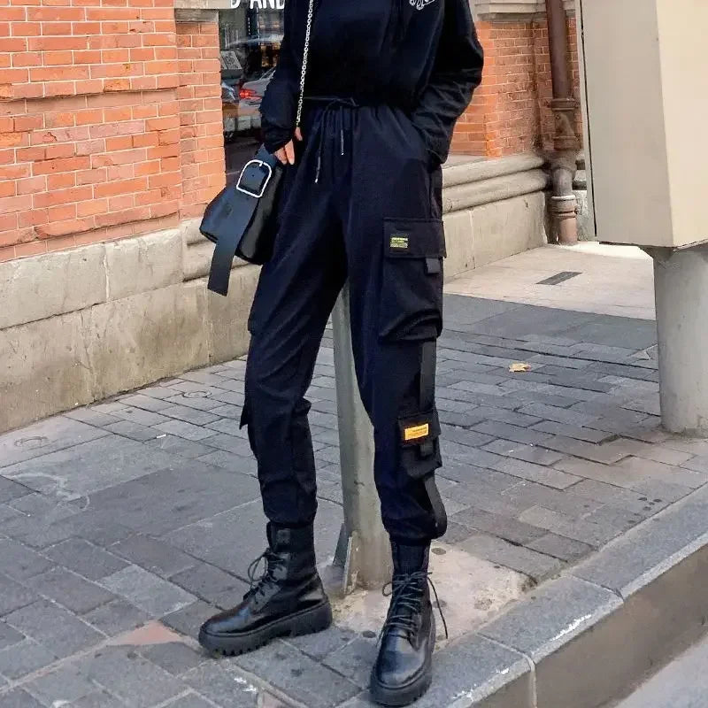 2024 Women’s Black Work Pants | Slimming Elastic Ankle-Length Sports Pants | Spring & Autumn Trendy Pants