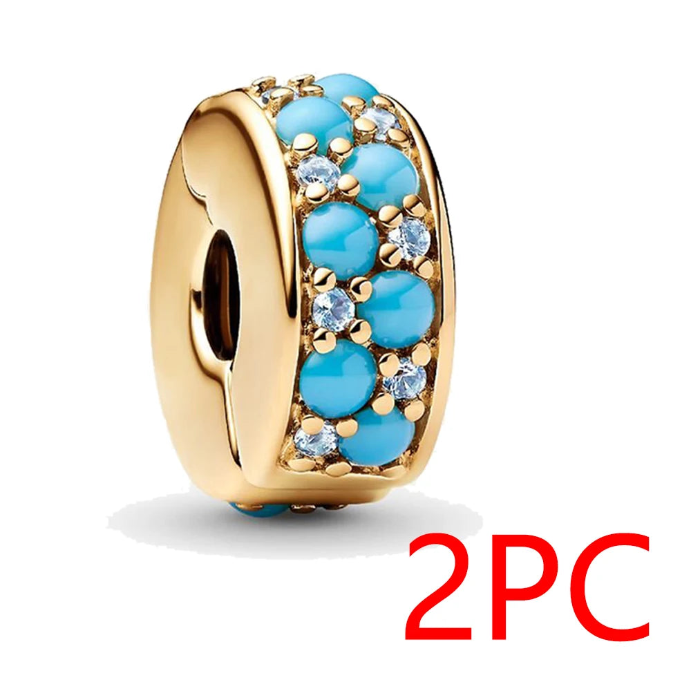 2025 New 925 Sterling Silver Ocean Series Blue Beads | Fit Original Charm Bracelets DIY Party Jewelry for Women