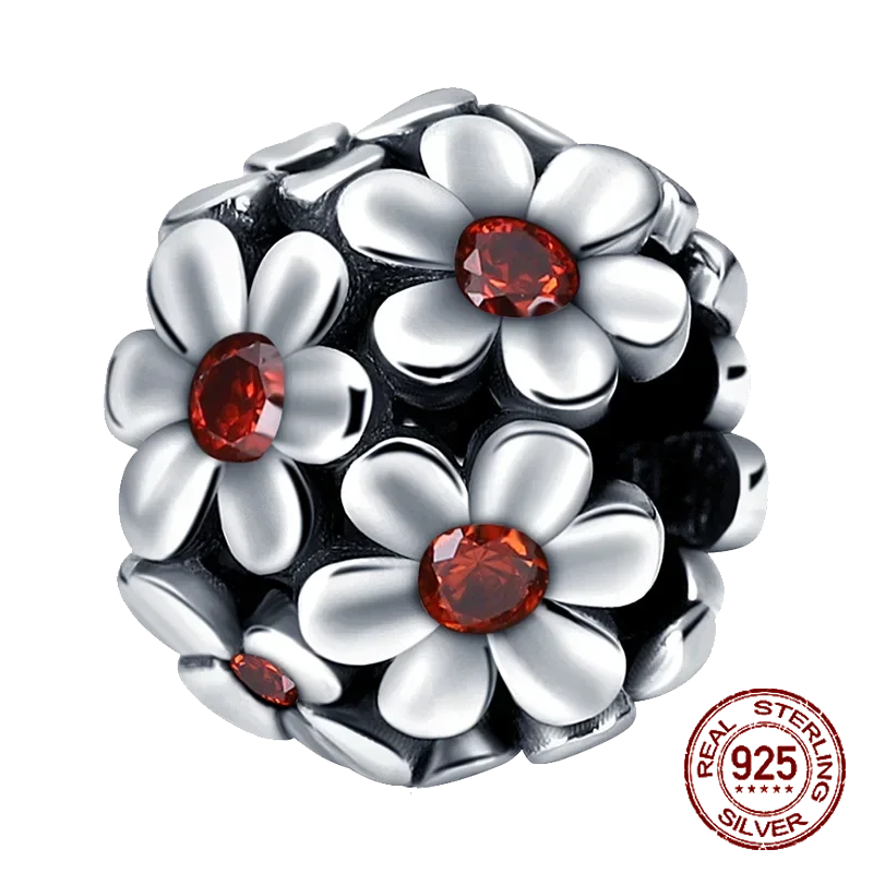 925 Sterling Silver Red Series Charms | Heart, Car & Strawberry Dangle Beads for Original Bracelet DIY Jewelry