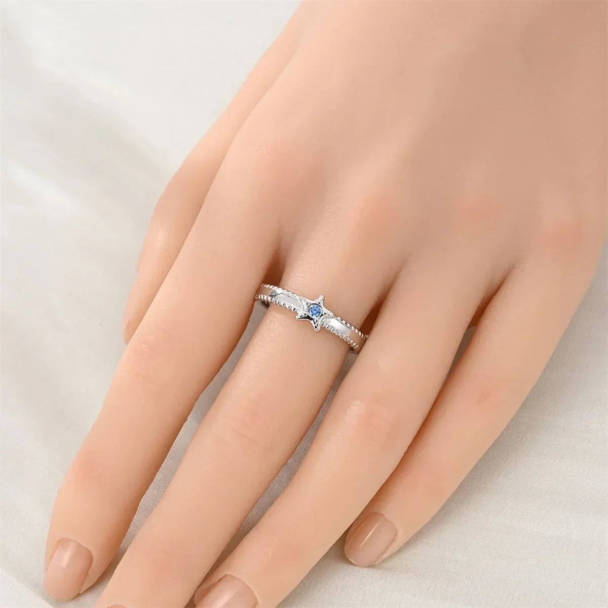 925 Sterling Silver Double Heart, Bow & Starfish Crown Rings | Women’s Moon Ring Fine Jewelry Wedding & Valentine Gift