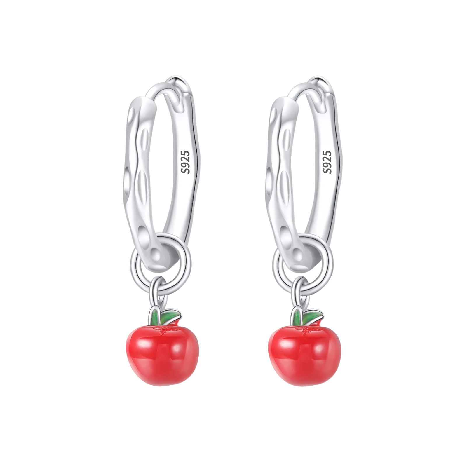 925 Sterling Silver Cute Fruit Earrings – Cherry, Strawberry, Apple & Grape for Women