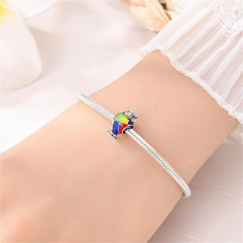 925 Sterling Silver Soccer Trophy Jersey Charm Beads – Fits 3mm Bracelets DIY Jewelry