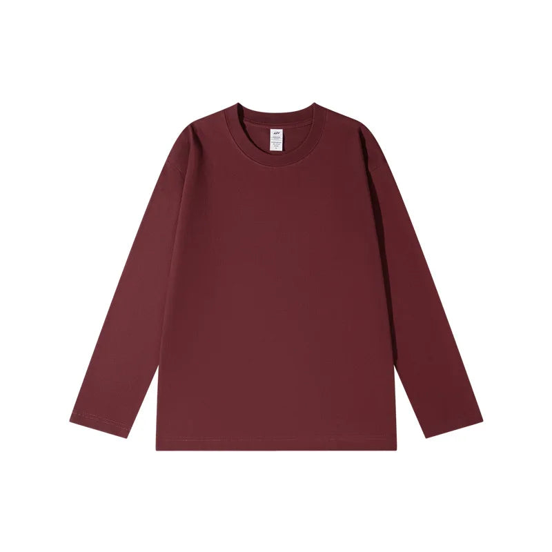Spring Autumn Women’s Long Sleeve Cotton T-Shirt – Solid Casual Harajuku O-Neck Top 🌿✨