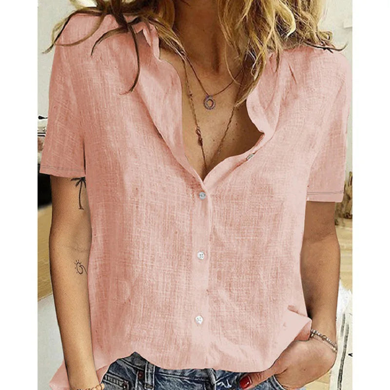 Women’s Summer Harajuku Linen Oversized Shirt – Birds Print Loose Blouse Tunic 🌸☀️