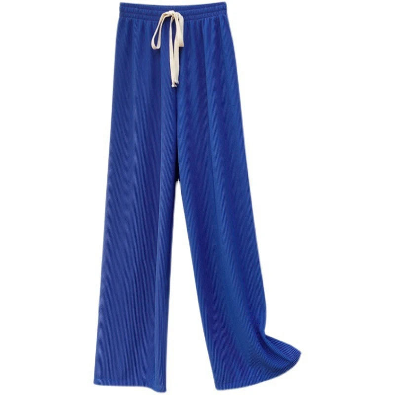 Women’s High-Waisted Pleated Trousers | Slim Fit Floor-Length Wide-Leg Pants for Ladies
