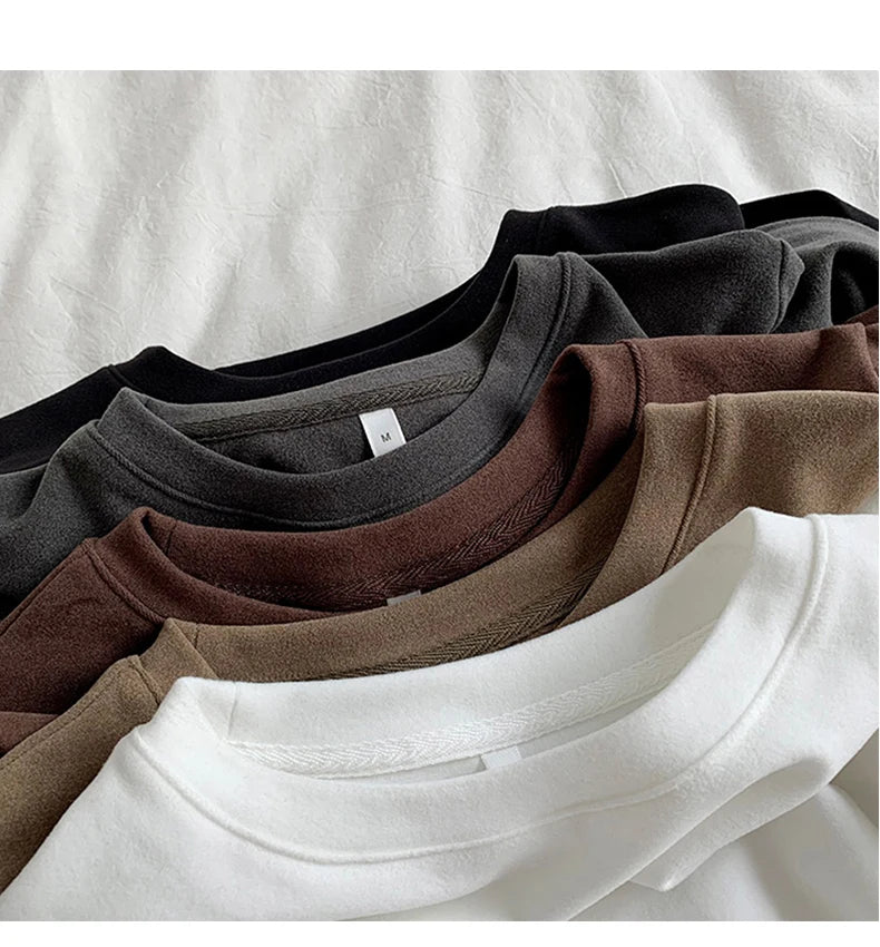 Women's Thermal Long Sleeve T-Shirt | Fleece-Lined Round Neck Top | Autumn Winter Fashionable Inner Wear