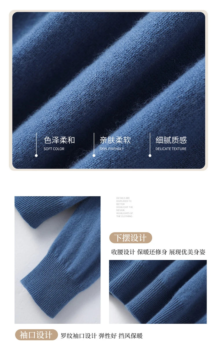 2025 Women’s V-Neck Knitted Sweater | Slim Fit Soft Knit Pullover for Autumn & Winter