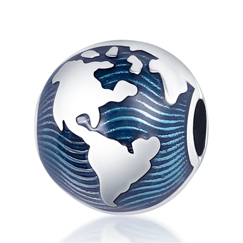 2023 New 925 Sterling Silver Earth Plane & Hot Air Balloon Travel Charms – Fits Pandora Original Bracelets DIY Jewelry