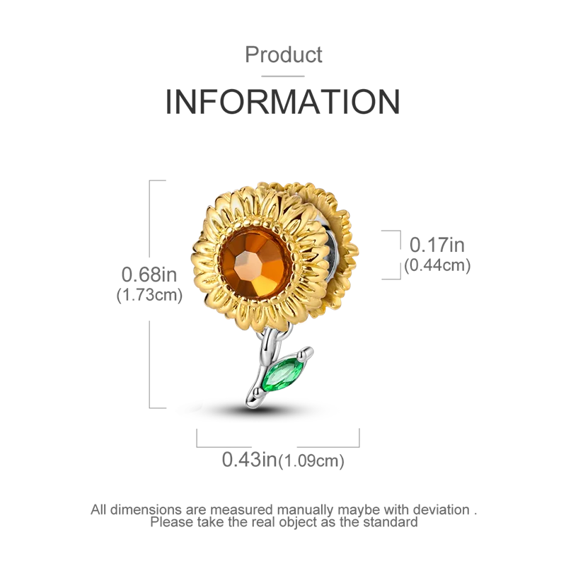 Gold Series Sun & Leopard Charm Beads – Original 925 Sterling Silver Inlaid Zircon DIY Pendants for Bracelet Jewelry Gifts