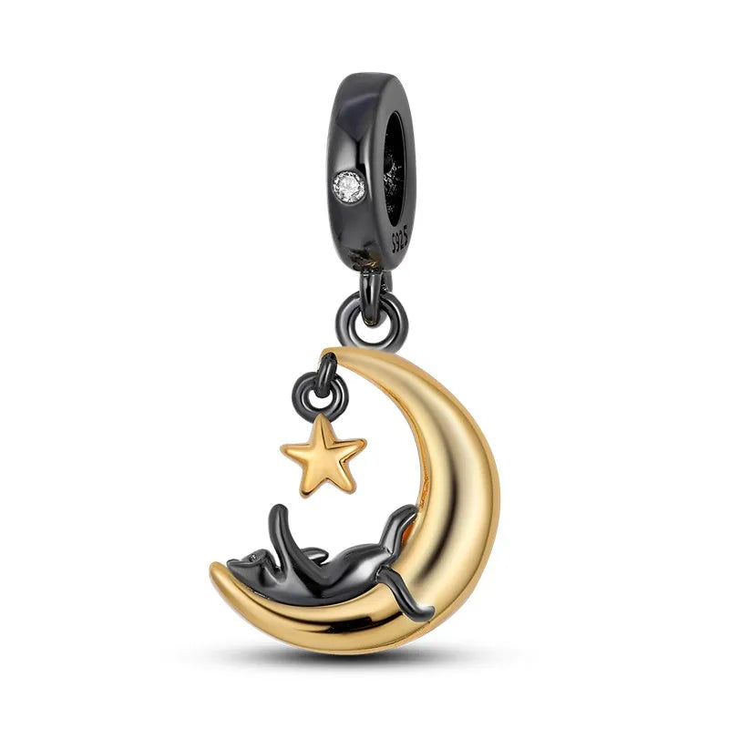 Cat Collection 925 Sterling Silver Charms Bead | Persian Bell & Multifarious Cat Dangle Fit Pandora Bracelet Necklace DIY Jewelry