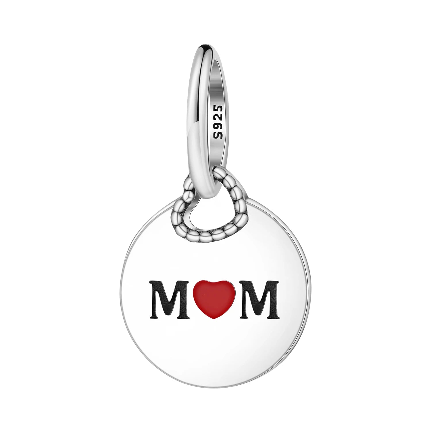 925 Sterling Silver Mother Daughter Love Embrace Pendant Charm | Heart Shaped Bracelet Bead DIY Fine Jewelry Gift