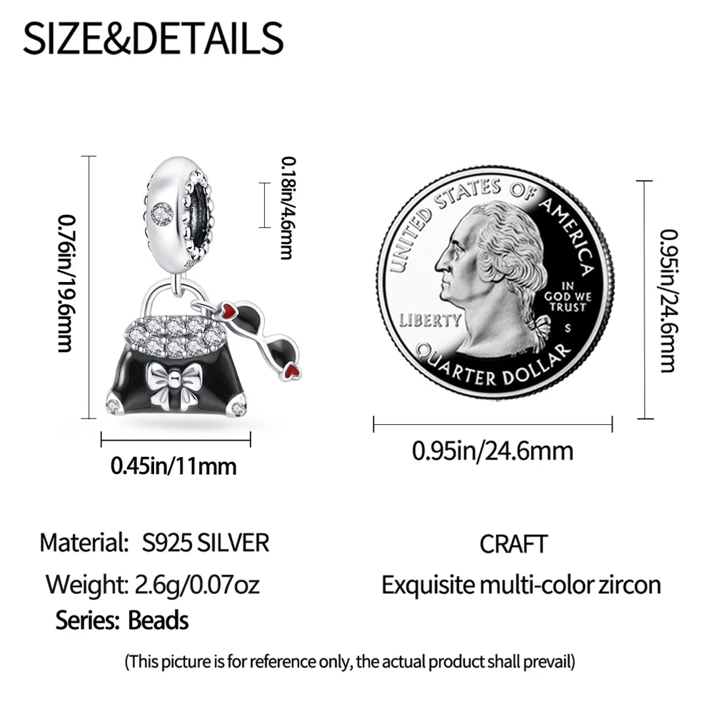 925 Sterling Silver Western Cowboy Boots Charm Bead | Hobby Series Pendant for Bracelet DIY Jewelry Gift