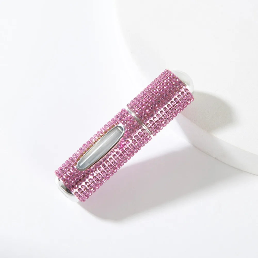 5ML Mini Perfume Bottle – Diamond-Encrusted Crystal Bling Glitter | Travel Empty Pump Container