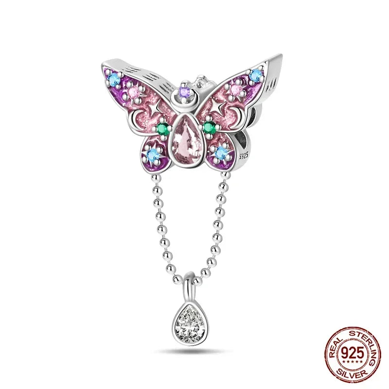 925 Sterling Silver Classic Purple Retro Heart Charm | Lotus Angel Beads for Bracelet & Necklace DIY Jewelry