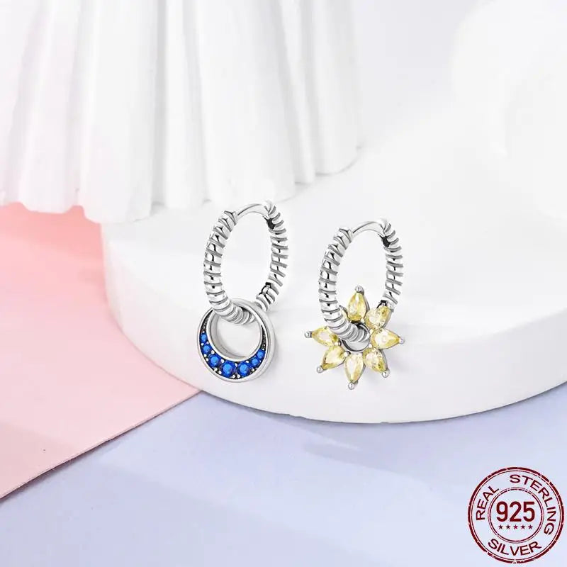 925 Sterling Silver Perfume & Fold-Eared Rabbit Hoop Earrings | Pave CZ Elegant Jewelry Gift for Women & Friends