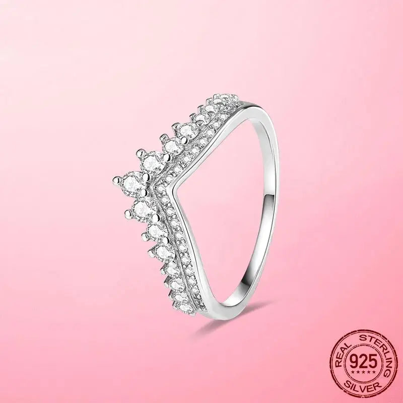 925 Silver Sparkling & Polished Lines Ring for Women | 2025 New Finger Ring | Wedding Engagement Jewelry Gift Anel