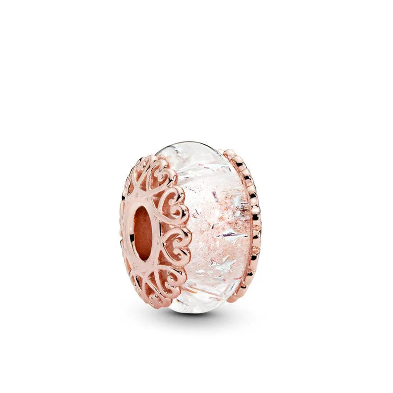 Hot Selling Rose Gold Firefly & Key Pendant Bead | 925 Sterling Silver Charm for Original European Bracelet