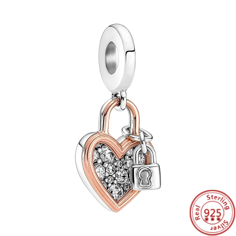 925 Sterling Silver Heart-Shaped Series Sweet Beads | Fit Original DIY Bracelet Women’s Jewelry Accessories Gift