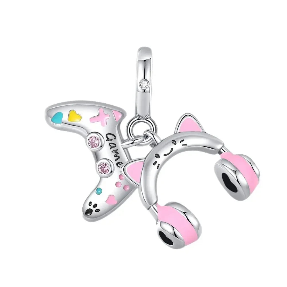 Original 925 Sterling Silver Charms | Bag, Earphone, Magic Cube, Watch & Games Console Beads for Bracelets & Necklaces