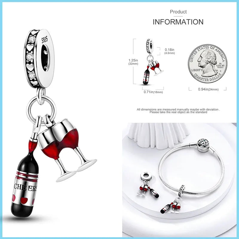 100% 925 Sterling Silver Life Tree & Chili Pepper Charms – Fit Pandora Bracelet, DIY Parent-Child Jewelry Gift
