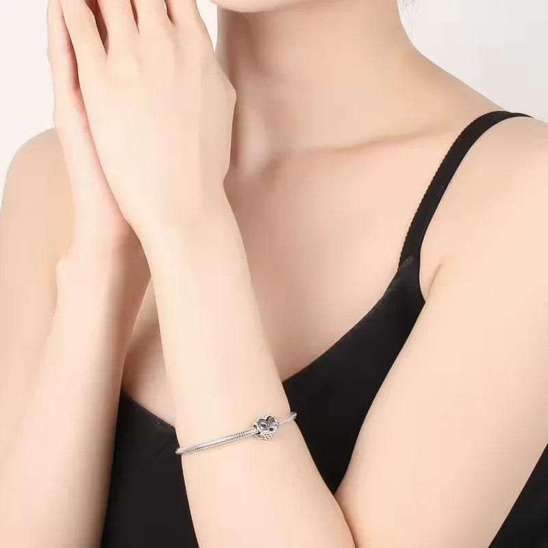 925 Sterling Silver Birthstone Love Pendant Charm | January–December Zircon Bead for Bracelet & Necklace DIY Jewelry Gift