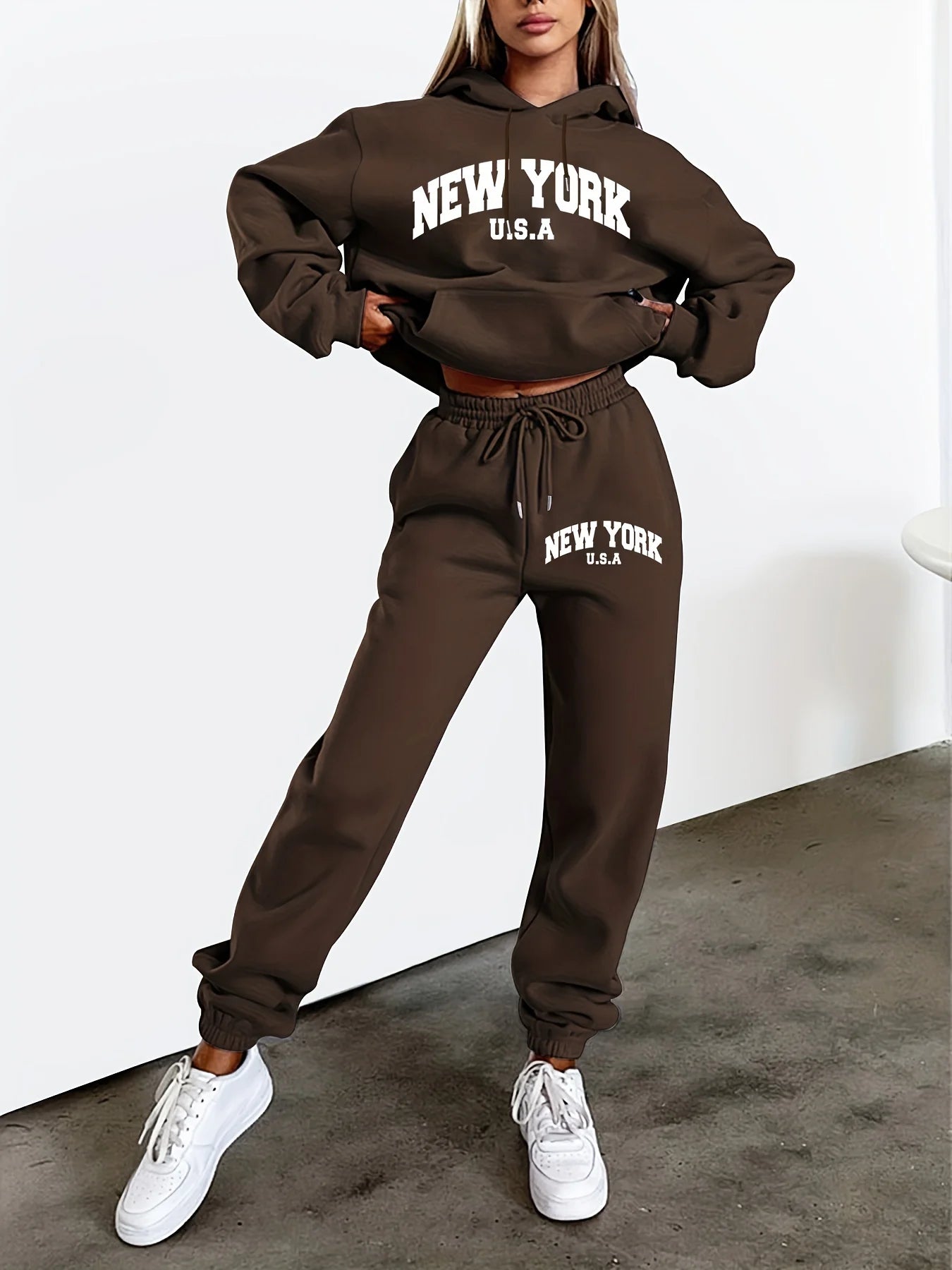 Women’s Hip Hop Streetwear Hoodie & Sweatpant Set | Oversized Casual Printed Sweatshirts | Autumn Fleece Clothing