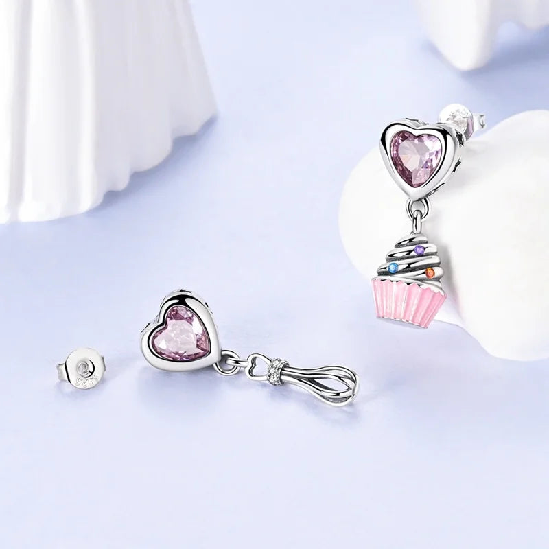 New Original 925 Sterling Silver Sweetheart Bow & Crab Ocean Earrings | Donut Zircon Round Design Women’s Fine Jewelry