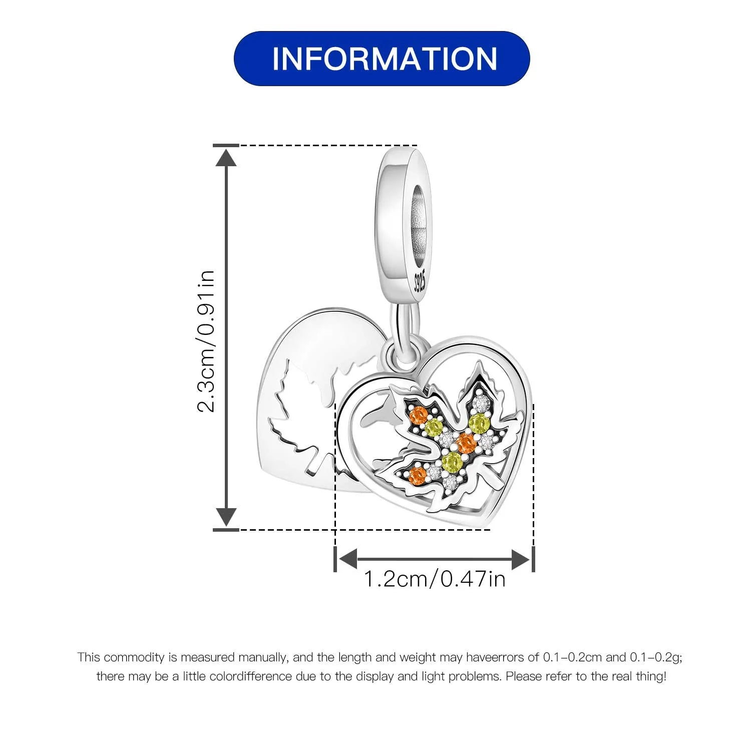 925 Sterling Silver Blue Star Compass Charm Pendant | Fit Bracelet DIY Jewelry Gift for Women