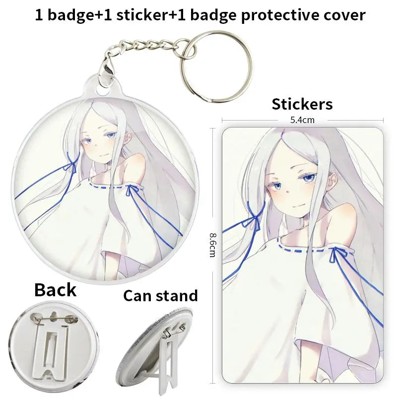 Re:Zero Anime Character Soft Button Badge – Fashion Tinplate Brooch Pin Trinket for Bags & Clothes