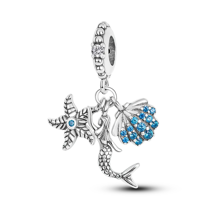925 Sterling Silver Summer Ocean Collection Charms | Dangle Beads for Women Lover DIY Fine Jewelry Gift