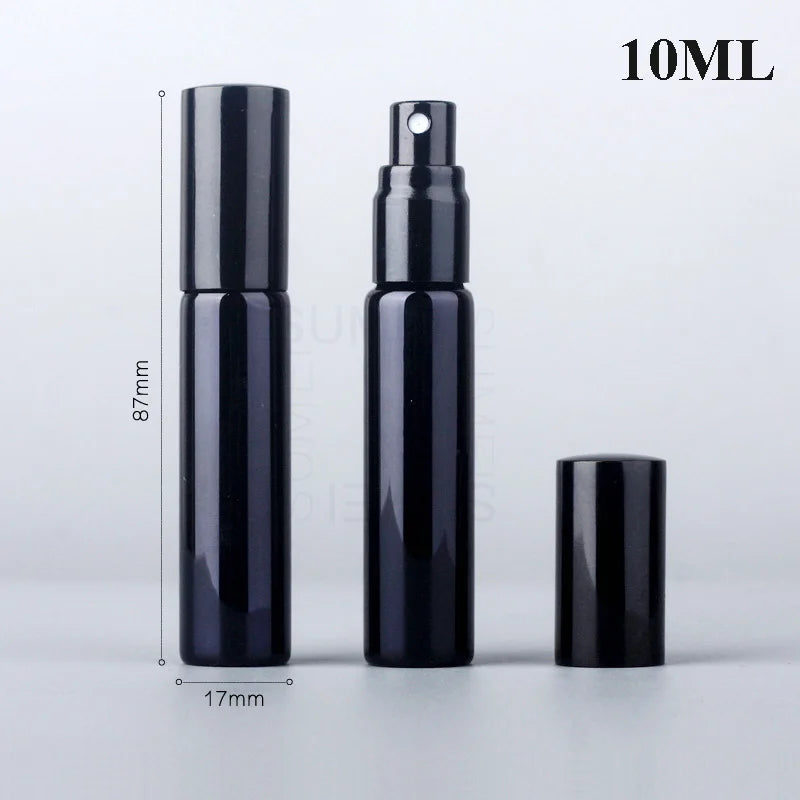 6PCS 5ML/10ML Portable UV Glass Perfume Bottles – Refillable Mini Spray Bottles with Aluminum Atomizer | Travel Size