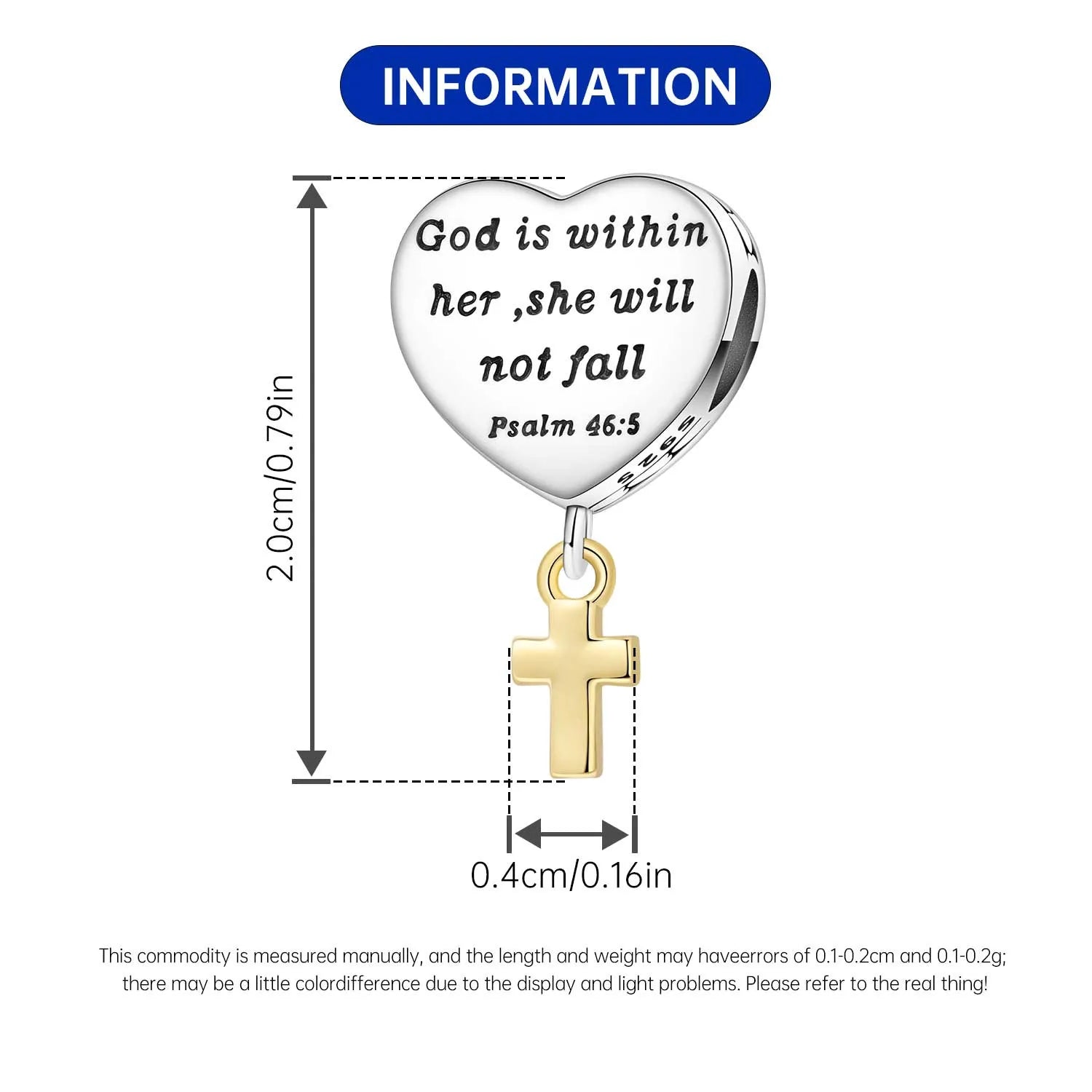 925 Sterling Silver Jesus Religious Symbol Charm Bead | Faith Pendant for Original Bracelet DIY Jewelry Gift