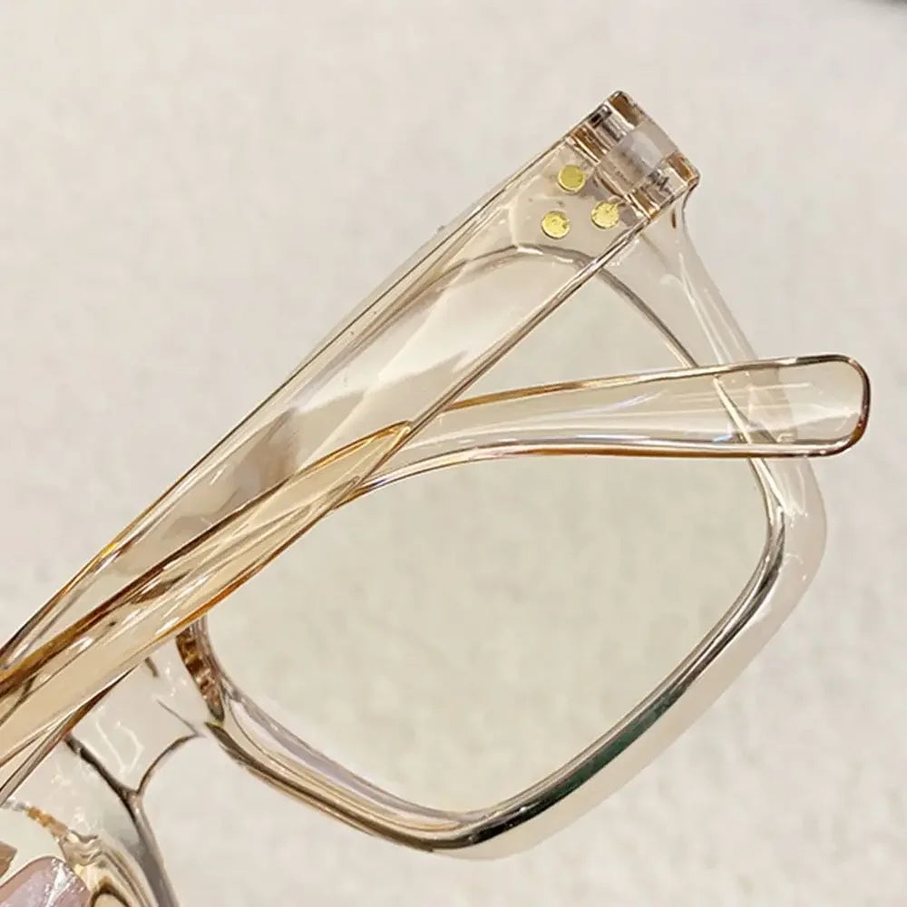 Fashion Anti Blue Light Glasses for Women – Trendy Rice Nail Square Frame Fake Eyeglasses | Flat Light Computer Glasses