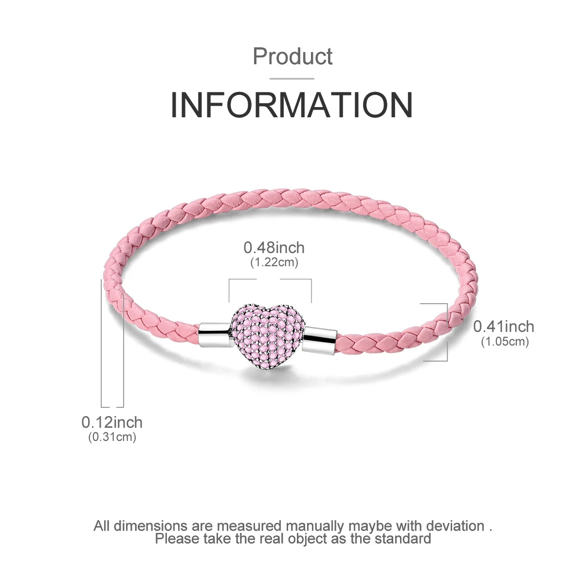 925 Sterling Silver Heart Shell Leather Rope Bracelet | Plait Design Fit Pandora Beads – Women’s Fashion Jewelry Gift