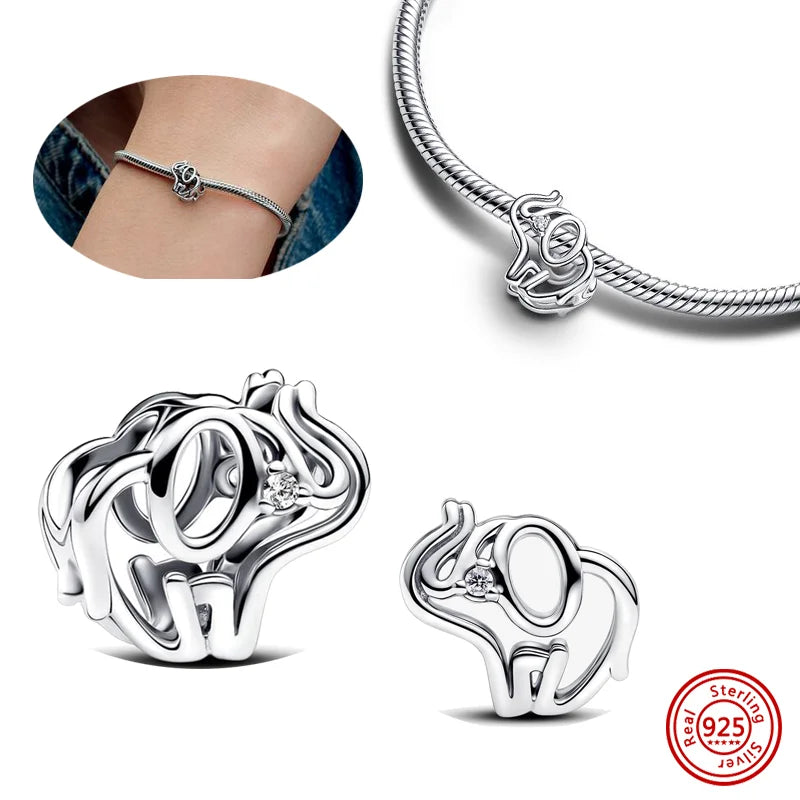 New 925 Sterling Silver Black & White Zircon Bee Butterfly Charms | Fit Original Bracelet Pendant DIY Women Jewelry Gift